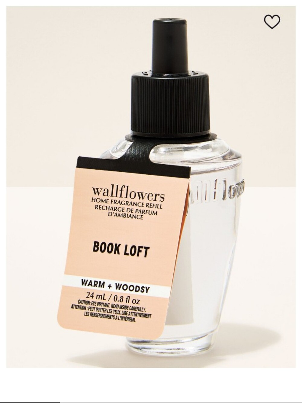 Bath & Body Works Wallflowers Book Loft Refill - Clear & Black with Peach Label